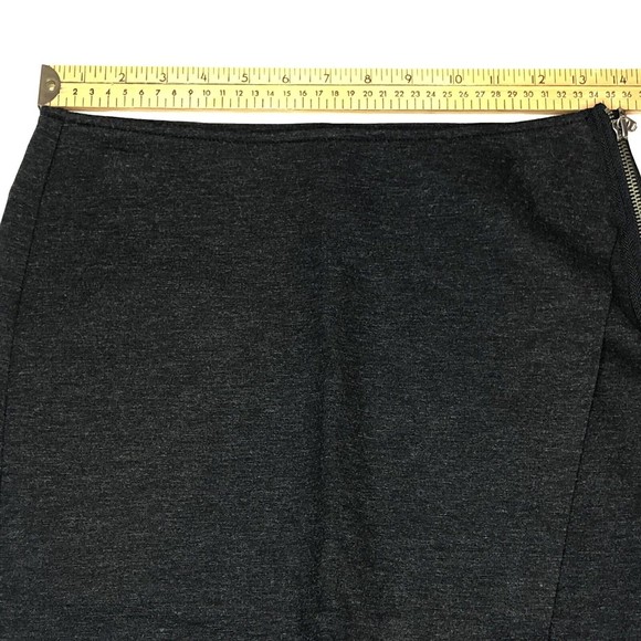 CAbi Size 0 Black Asymmetric Faux Wrap Zipper Stretch Short Pencil Skirt 998 - Picture 7 of 9